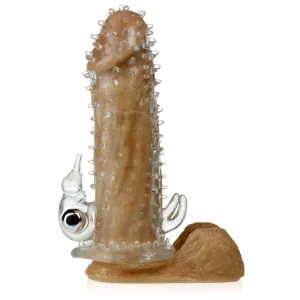 MANȘON DIN SILICON CU VIBRATOR ELEFANT ȘI SUTE DE PROTUBERANŢE  - LBB 026205