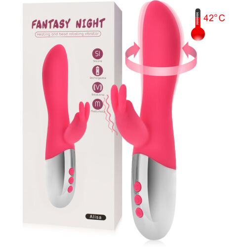 ÎNCĂLZIT LA 42°C VIBRATOR ROTATIV CU DOUĂ MOTOARE IEPURAȘ - 49 DE COMBINAȚII DE MÂNGÂIERE - 75766314