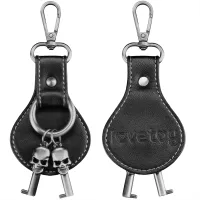 Rebellion cătușe BDSM argintii cu elemente din piele și cheițe Rebellion - 77221760 - 3