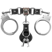 Rebellion cătușe BDSM argintii cu elemente din piele și cheițe Rebellion - 77221760 - 6
