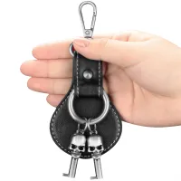 Rebellion cătușe BDSM argintii cu elemente din piele și cheițe Rebellion - 77221760 - 5