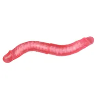 Dildo dublu realist roz cu schelet intern 38 cm - 76919397 - 5