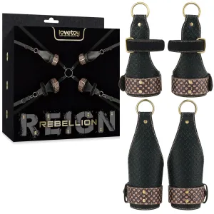 Set de imobilizare din piele Rebellion pentru sub saltea în pat BDSM - 76141648