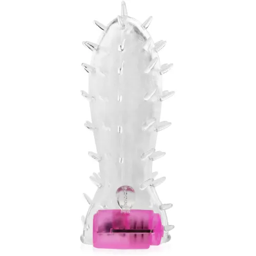 MANȘON DE GEL MOALE PENTRU PENIS CU EXTENSII + VIBRATOR PENTRU MASAJ CLITORIS - 76305301