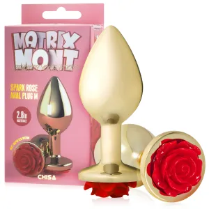 Elegantul dop anal Spark Rose cu trandafir roșu 9 cm - 76551721