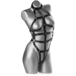 COSTUM BDSM - BONDAGE - BODY DIN PIELE CU COLŢI - REGLABIL - 88688289