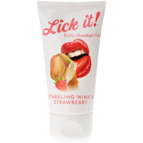 LICK IT VIN SPUMANT ȘI CĂPȘUNI 50 ml AROMATIZAT CORP ÎNTREG MASAJ GEL ȘAMPANIE CU CĂPȘUNI - 70951059