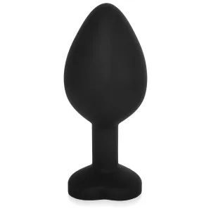 Dop anal din silicon negru cu inimă 8,2 cm - 72128497