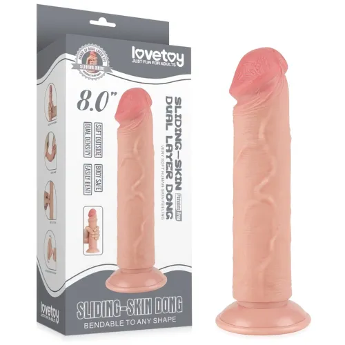 Dildo 20 cm penis superrealist cu piele glisantă - 79854647