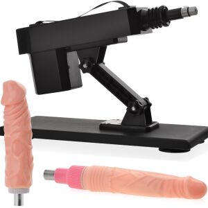 MAȘINĂ DE SEX - 420 LOVITURI/MINUT VIBRATOR PUTERNIC DE AVANSARE + SET DE DOUĂ DILDO-URI - 78969124