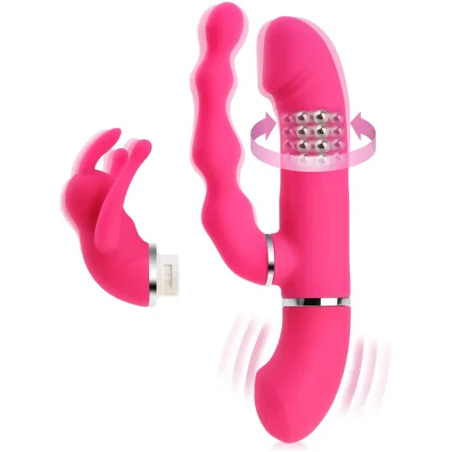 VIBRATOR ROTATIV CU BILE ROTATIVE DE ORGASM + DOI MASUERI PENTRU STIMULAREA ANUSULUI SAU CLITORISULUI - 75793867