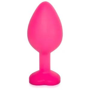 Buton anal roz din silicon roz cu inimioară 8,1 cm - 77080715