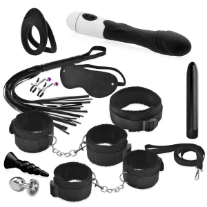Set BDSM pentru cupluri - 2 vibratoare, 2 dopuri anale, inel, cătușe - 71453021