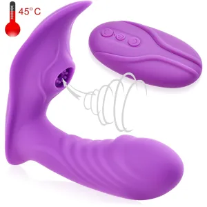 VIBRATOR CU ASPIRAȚIE ȘI FUNCȚIE DE ÎNCĂLZIRE PÂNĂ LA 45 C, MASAJOR VAGINAL-CLITORIDIAN CU SUGERE - 71515799