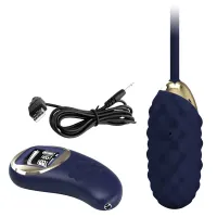 Ou vibrator albastru cu telecomandă wireless, 80 moduri de vibrație - 75045139 - 3