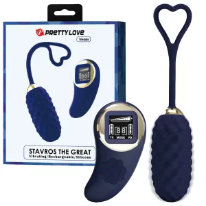 Ou vibrator albastru cu telecomandă wireless, 80 moduri de vibrație - 75045139