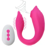 VIBRATOR DE MASAJ CU ASPIRAȚIE-VIBRATOR CU DOUĂ MOTOARE PENTRU CUPLURI, PENTRU SEX - 10 FUNCȚII + TELECOMANDĂ - 78462069 - 4