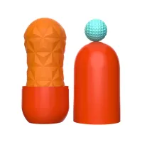 Masturbator masculin portocaliu super stimulare vagin artificial - 77672842 - 3