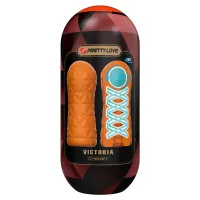 Masturbator masculin portocaliu super stimulare vagin artificial - 77672842 - 2