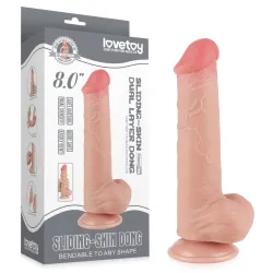 Dildo 20,8 cm penis superrealist cu ventuză și testicule - 77444510