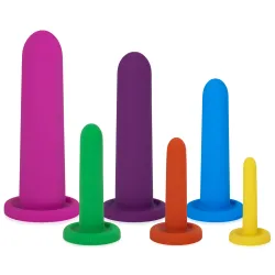 Set 6 dilatatoare vaginale din silicon pentru gimnastică pelviană și Kegel - Multicolor - 79333084