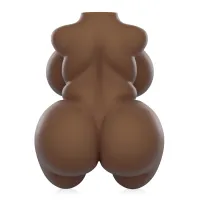 Masturbator masculin realist din silicon maro cu bust mare - 77825374 - 2