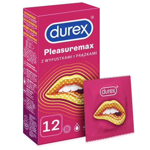 Prezervative DUREX Pleasuremax cu textură și striații 12 buc - 78306473