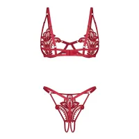 Obsessive Luise Sublim set de lenjerie de lux roșu - 72427573 - 5