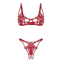 Obsessive Luise Sublim set de lenjerie de lux roșu - 72427573 - 4