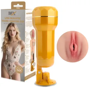 Vagină artificială realistă Lara cu ventuză reglabilă și vibrații - 71423197