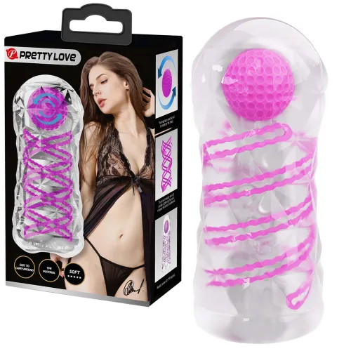 Masturbator bărbătesc strâmt din gel cu bilă de masaj vagin artificial - 74583313