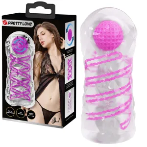 Masturbator bărbătesc strâmt din gel cu bilă de masaj vagin artificial - 74583313