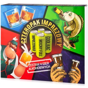 Set 4 jocuri de societate cu băutură pentru petreceri "Czteropak imprezowy" - 76650153