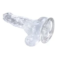 Dildo realist transparent cu ventuză penis 17 cm - 70358176 - 2