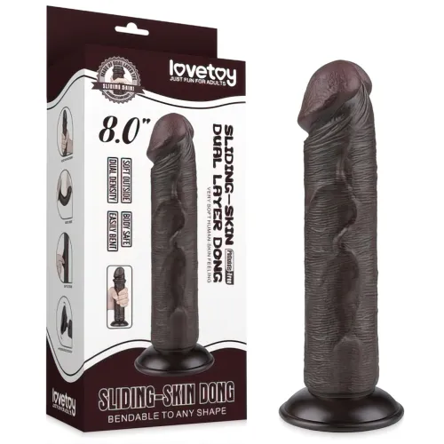 Dildo 20 cm penis superrealist cu piele glisantă - 70314466