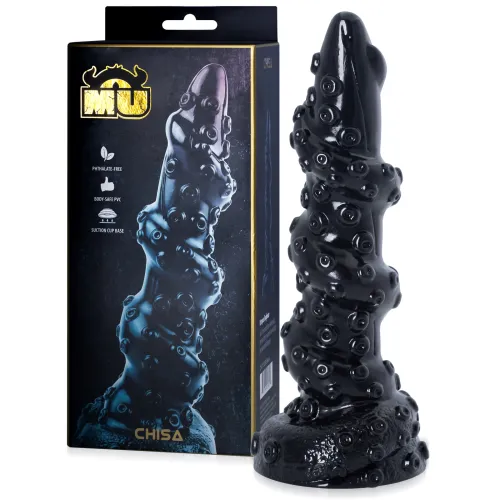 Dildo dragon spirală neagră, tentacul cu proeminențe 23,5 cm - 73131347