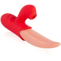 Vibrator tip limbă cu stimulator clitoridian cu unde de aer, 10 funcții - 77610834 - 2