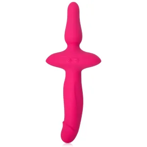 Vibrator dublu din silicon, plug anal cu penis, 100 de funcții - 73656211