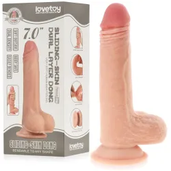 DILDO SUPER REALIST CU PIELE GLISANTĂ ȘI PENIS CU MIEZ MOBIL PE VENTUZĂ - 73491564
