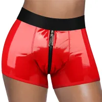 Boxeri roșii cu inel pentru strap-on + buzunar pentru vibrator - 79378237 - 6