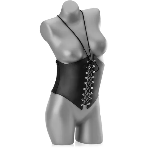 CORSET SEXUAL DIN PIELE SUB BIUST, TALIE DE VIESPE  - 76792926