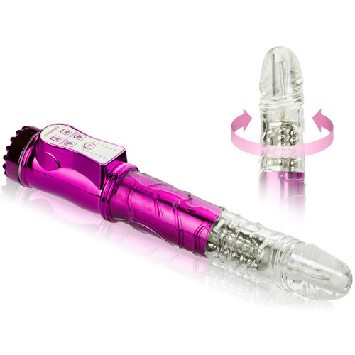 DILDO ROTATIV PENTRU PENETRARE – VIBRATOR CU BILE DE MASAJ – ROZ – 88983670