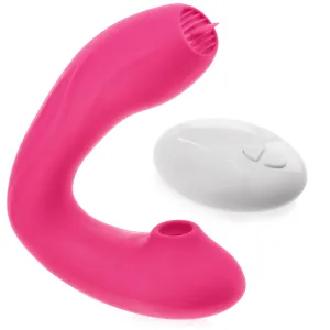 VIBRATOR AUTOPORTANT CU FUNCȚIE DE ASPIRARE ȘI LIMBĂ MOBILĂ - 10 FUNCȚII + TELECOMANDĂ WIRELESS - 77971661