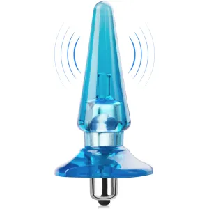 Buton anal albastru cu vibrații, plug gelatinos, 7 vibrații – 75314694