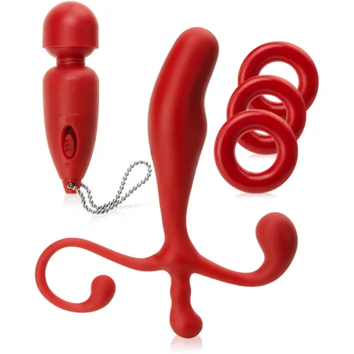 Masaj pentru prostată + masturbator vibratoare breloc + 3 inele pentru penis - 74736755