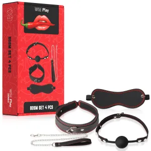 Set cu zgardă și lesă BDSM EROSPACE WILD PLAY C9 4 produse - 79537941