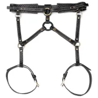Rebellion ham de piele senzual cu cravată și inel BDSM - 79373440 - 7