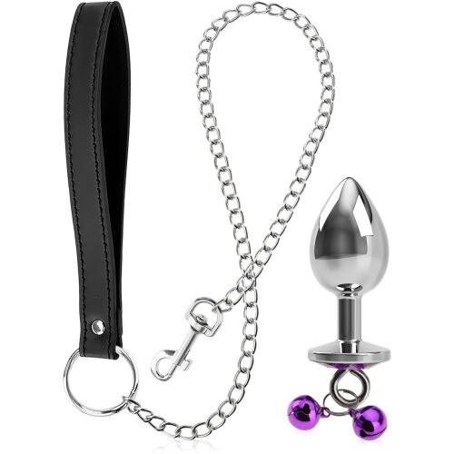 ANAL PLUG CU LESĂ BDSM ANAL PLUG PENTRU CEI OBRAZNICI PLUG CU CLOPOȚEI - 79241209