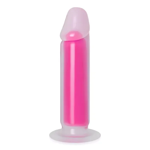 Dildou penis fluorescent roz 22 cm care strălucește în întuneric - 76338733