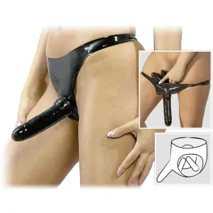 STRAP-ON TRIPLU DIN LATEX PENTRU CUPLURI - MÂNGÂIE TREI GĂURI ÎN ACELAȘI TIMP - 78670391